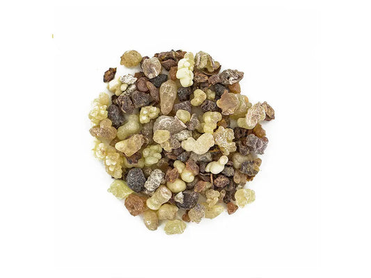 Encens rois mages - Natural frankincense, myrrh, and benzoin resin blend in small golden and brown granules