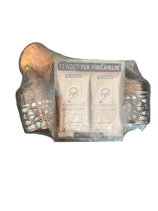 Ensemble de tasses et casseroles à café turc - finitions dorées THEORIENTAL HERBORIST