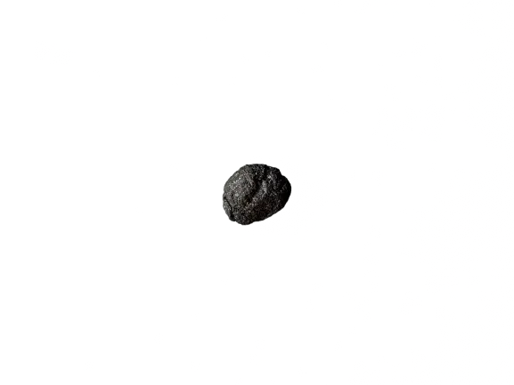 Single piece of Al berd barde encens, traditional Egyptian black incense stone on white background