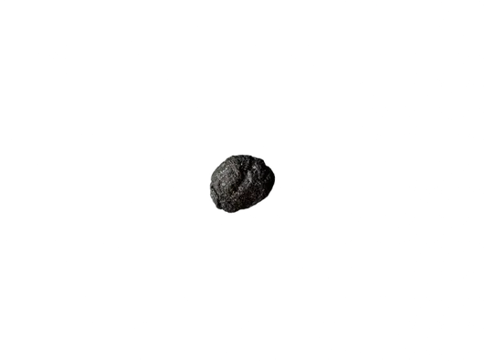 Single piece of Al berd barde encens, traditional Egyptian black incense stone on white background