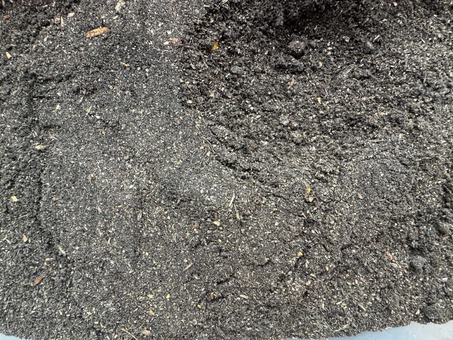 Egyptian musk incense blend shown as dark, finely ground aromatic powder with granular texture and mineral-like sheen