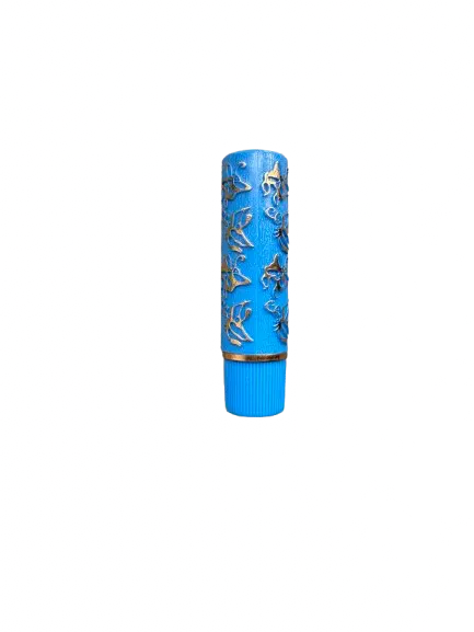 Blue magical pH-adjusting lipstick with butterfly pattern design, long-lasting formula