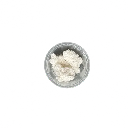 White Fassoukh Galbanum powder in clear glass bowl, traditional Moroccan drinkable resin for protection and purification
