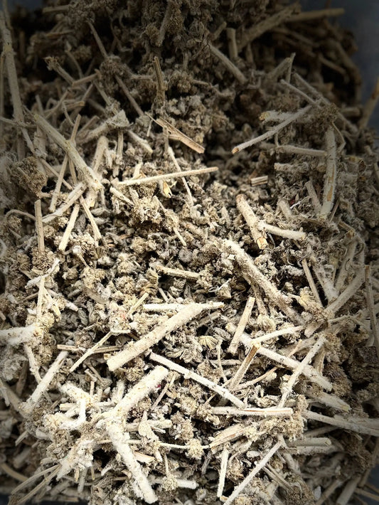 Dried Meryoute herb 30g close-up showing natural gray stems and earthy texture of traditional Middle Eastern spice