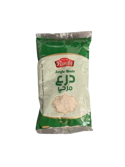 Rouda brand Sorgho Moulu ground sorghum flour 400g package with green and white packaging, made in Tunisia