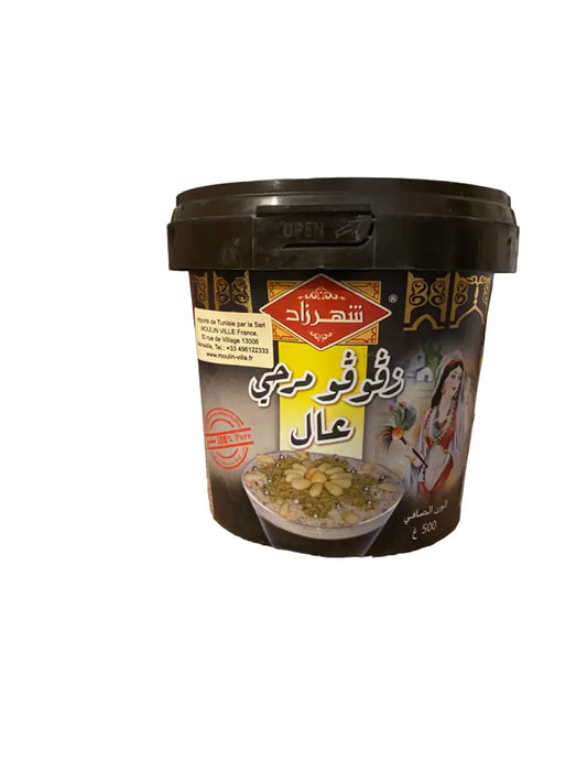 Pâte de zgougou tamisée - 500g - made in Tunisia - zgogou - عجين الزقوقو مصفى - grains de pin moulus extra THE ORIENTAL HERBORIST