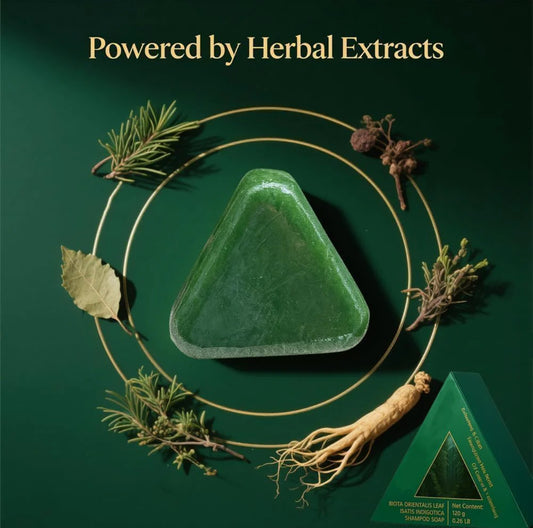 Naturseife - Sieben grün - Usman Gras - 12 Kräuterpflanzen Shampoo Bar - gegen Haarausfall