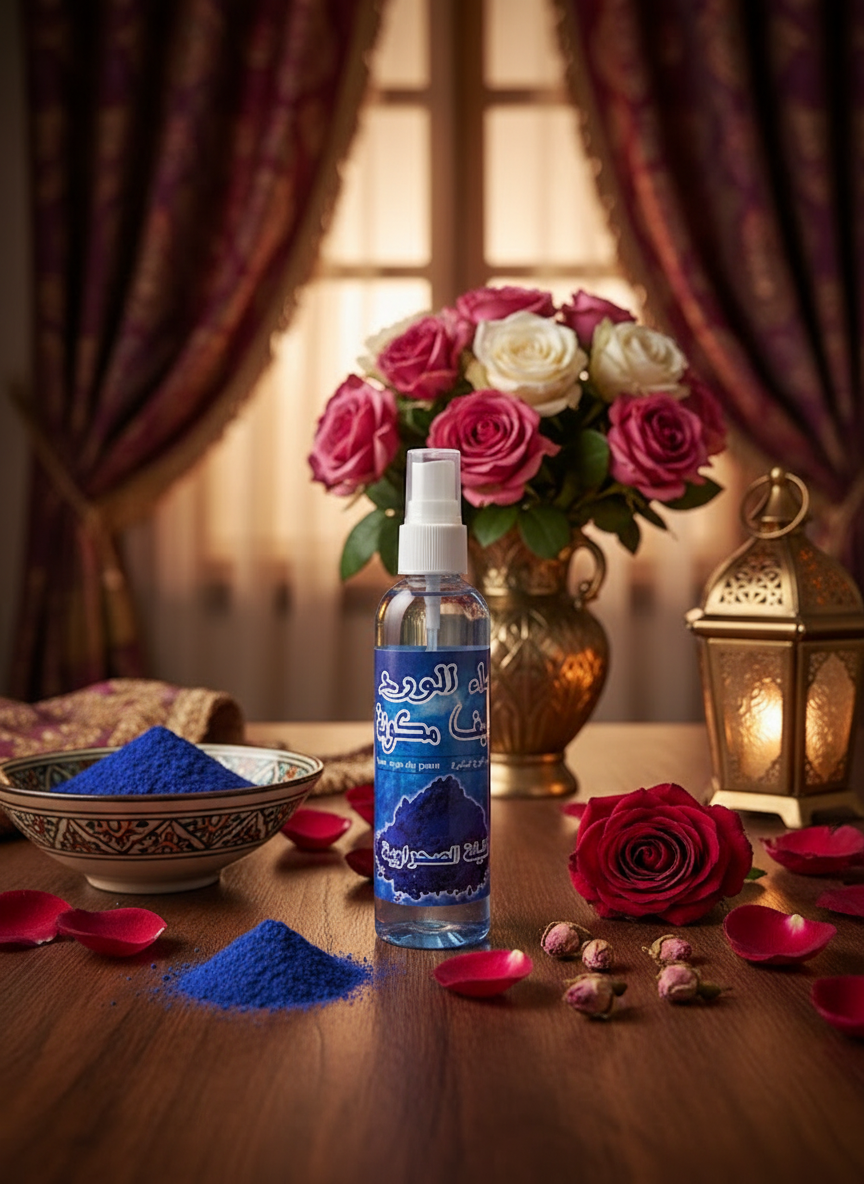 Rose water with nila - ماء الورد بالنيلة