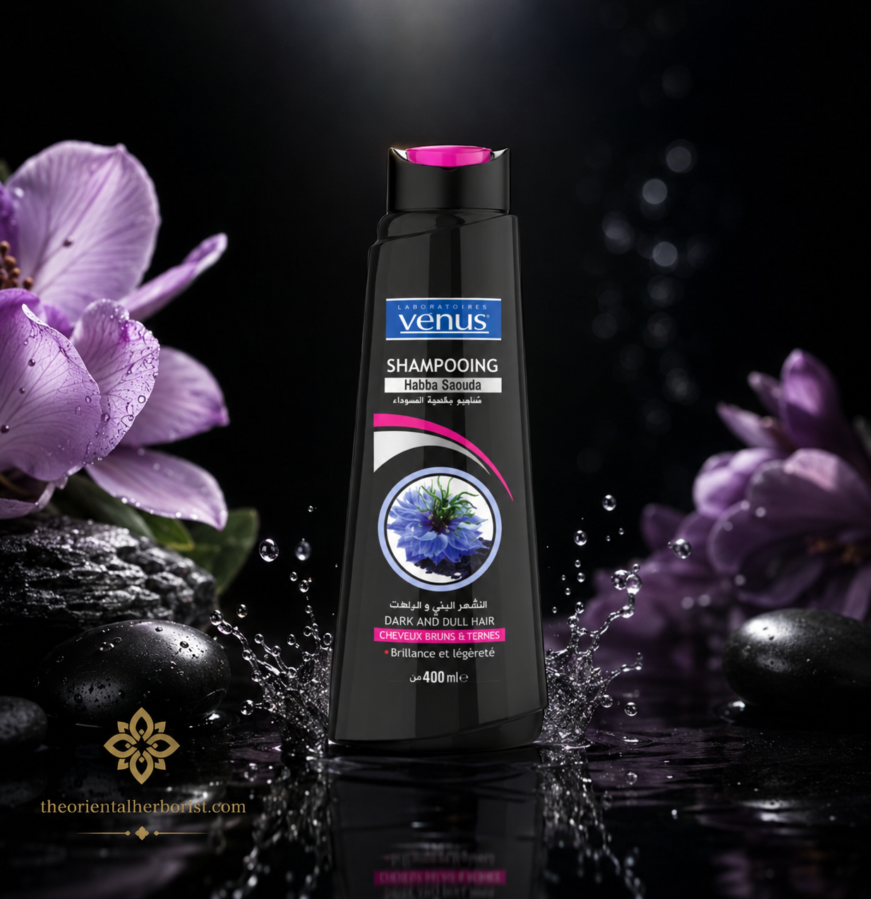 Shampoing Habba Saouda à la Nigelle – sans sulfate - Cheveux Bruns & Ternes | 400 ml