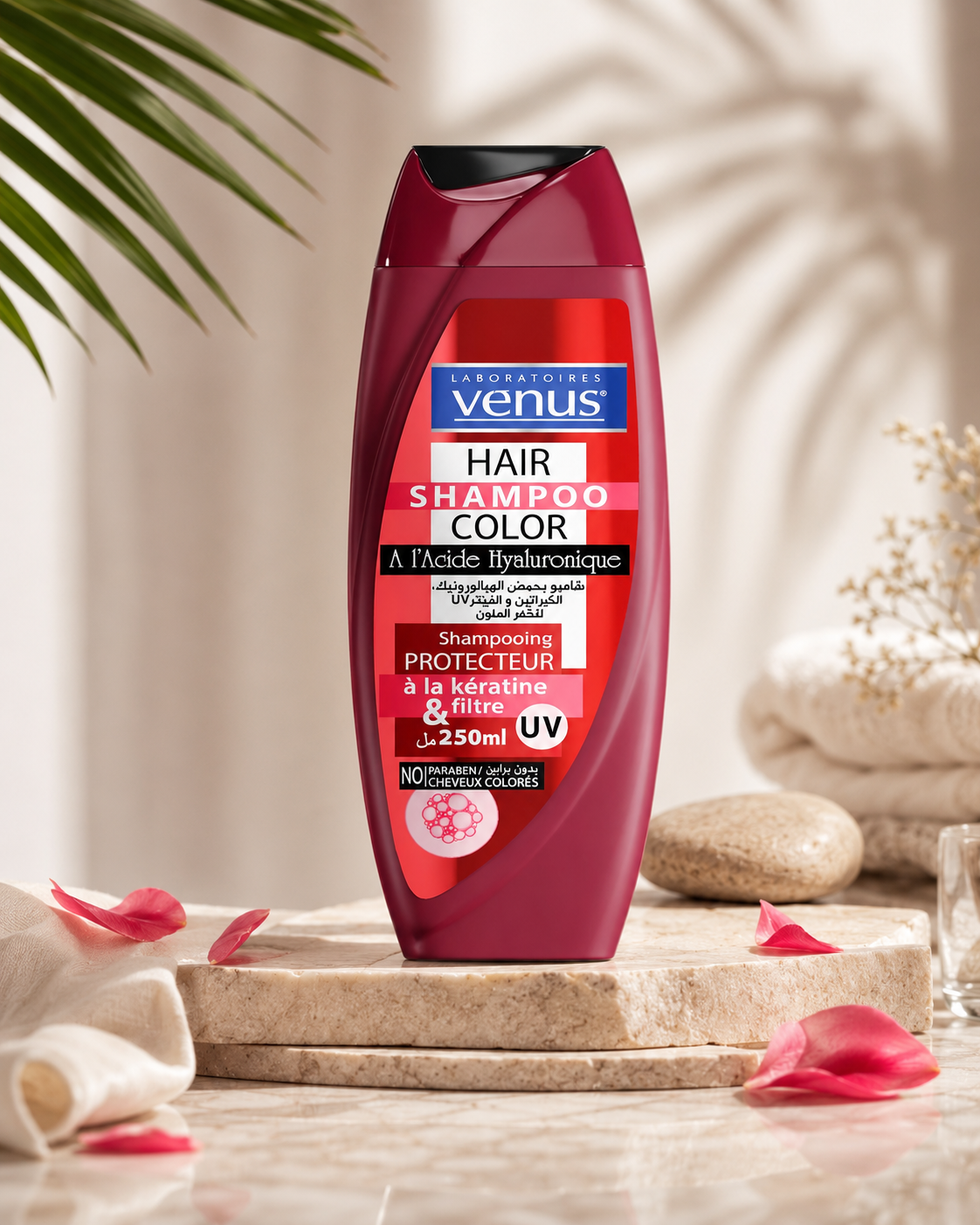 Shampoing Sans Parabène pour Cheveux Colorés – Acide Hyaluronique & Kératine | 250 ml