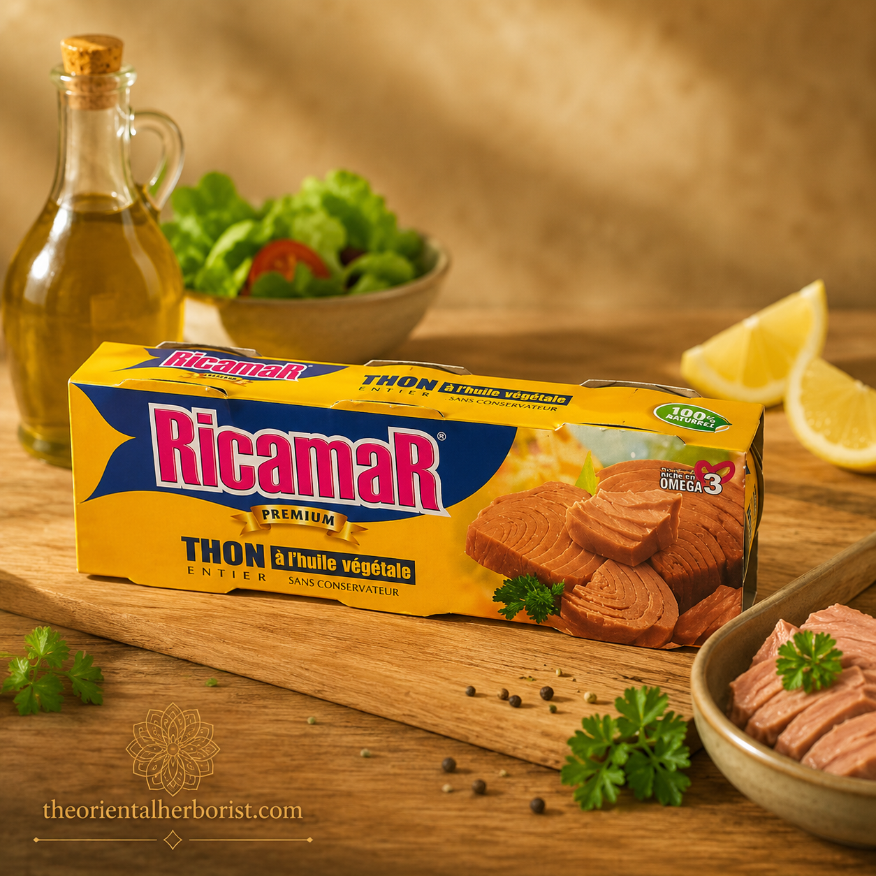 Thon à l’huile Ricamar 65 g x 3 – Thon entier Premium
