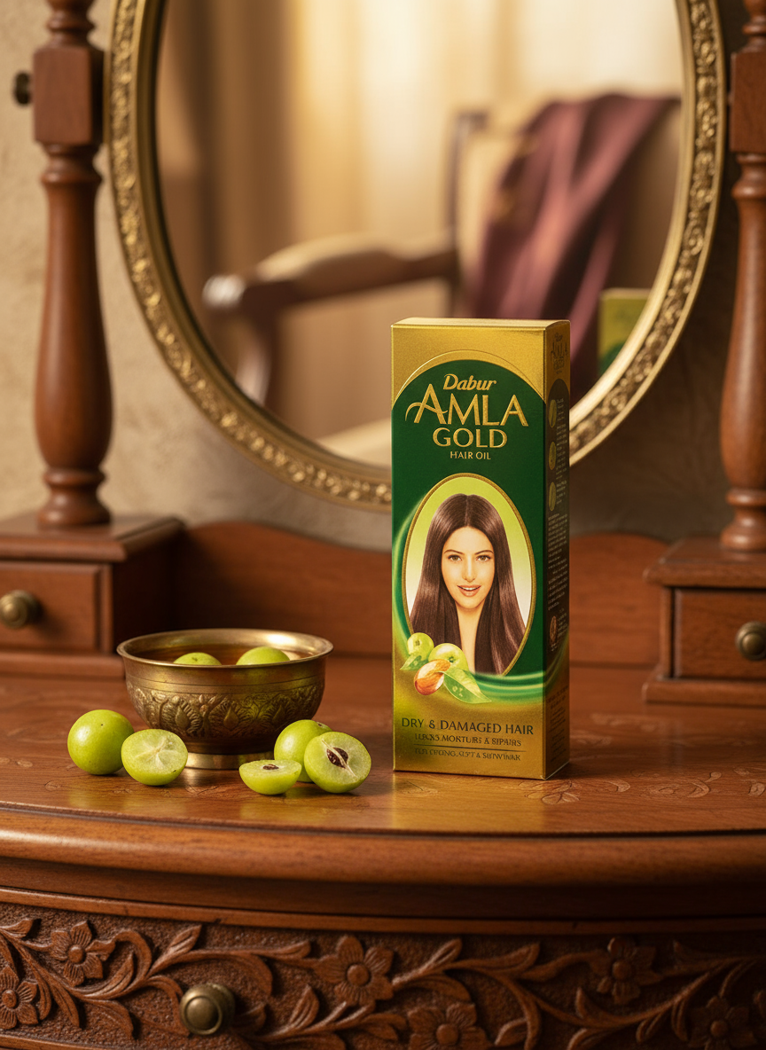 Dabur Amla Gold - Huile soin cheveux capillaire - 100ml ou 200ml - Cheveux secs et endommagés - دابر أملا الذهبي
