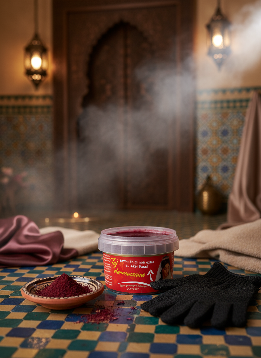 Savon noir au aker el fassi - 250g - Saboun beldi bel akar el fessi wel wedaa - صابون بلدي بالعكر الفاسي دم الغزال و الودع