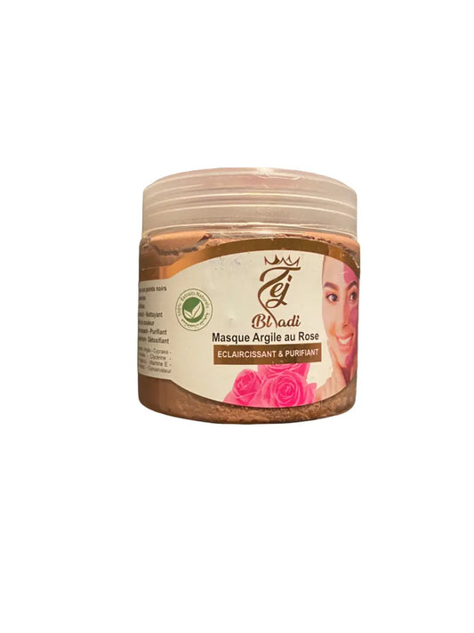 Masque argile à la rose - soin visage nettoyant exfoliant - éclaircissant et purifiant - قناع الطين بالورد THEORIENTAL HERBORIST