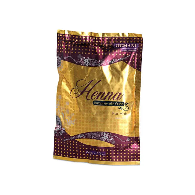 Henna burgundy et oud - teinture cheveux couleur violette - henné poudre theoriental herborist