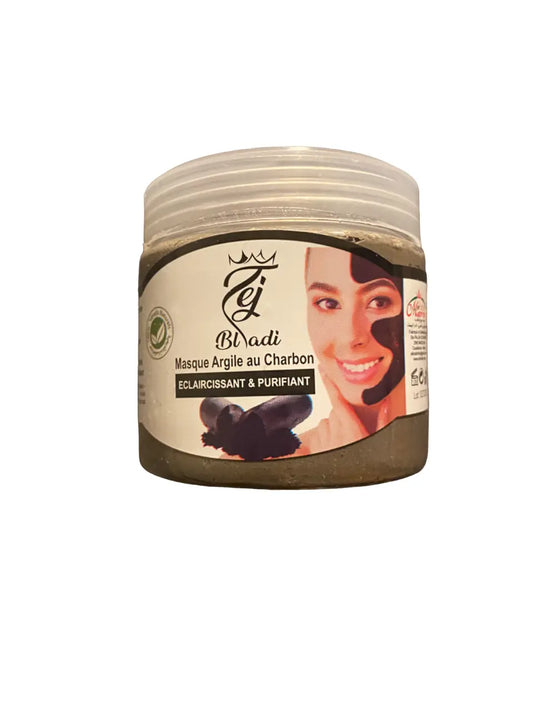 Masque argile au charbon - éclaircissant et purifiant - 100% extraits naturels - قناع الطين بالفحم THEORIENTAL HERBORIST