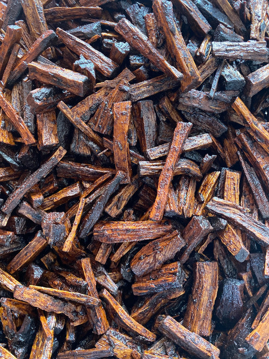 Thick Sudanese incense sticks, 30g, dark brown aromatic wood pieces for relaxation and positive energy