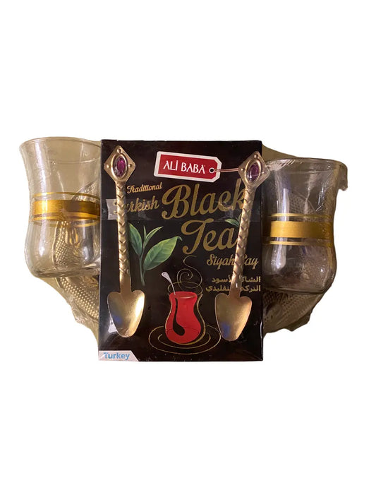 Thé noir turc - service 2 pièces avec tasses -  set entier - poudre instantanée theoriental herborist