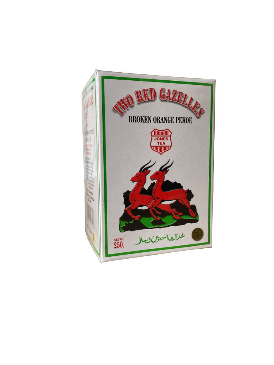 Ceylon-Schwarztee – Zwei rote Gazellen – gebrochener Orangen-Pekoe – Jones-Tee – 250 g