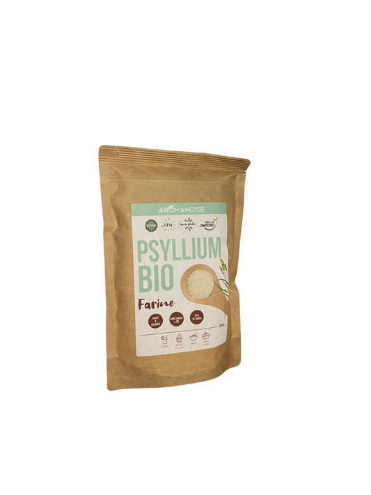 Farine de Psyllium bio - 300g - 87% de fibres - Psyllium blond bio - Plantago Ovata
