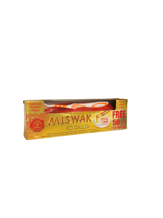 Miswak Gold-Zahnpasta – Dabur – 120 g + 50 g – kostenlose Zahnbürste – reine Arak-Extrakte