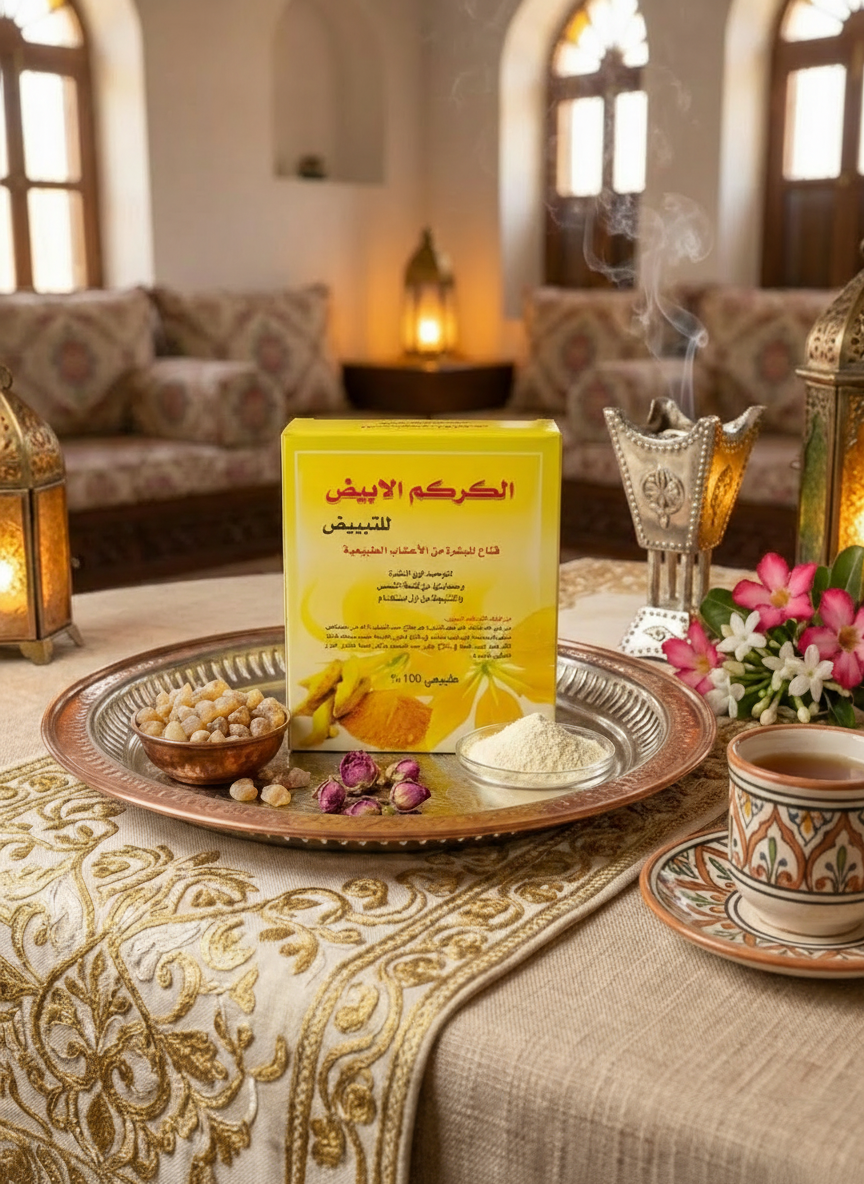 Poudre de curcuma blanc - soin cosmétique - masque visage - 100% naturel - الكركم الأبيض للتبيض