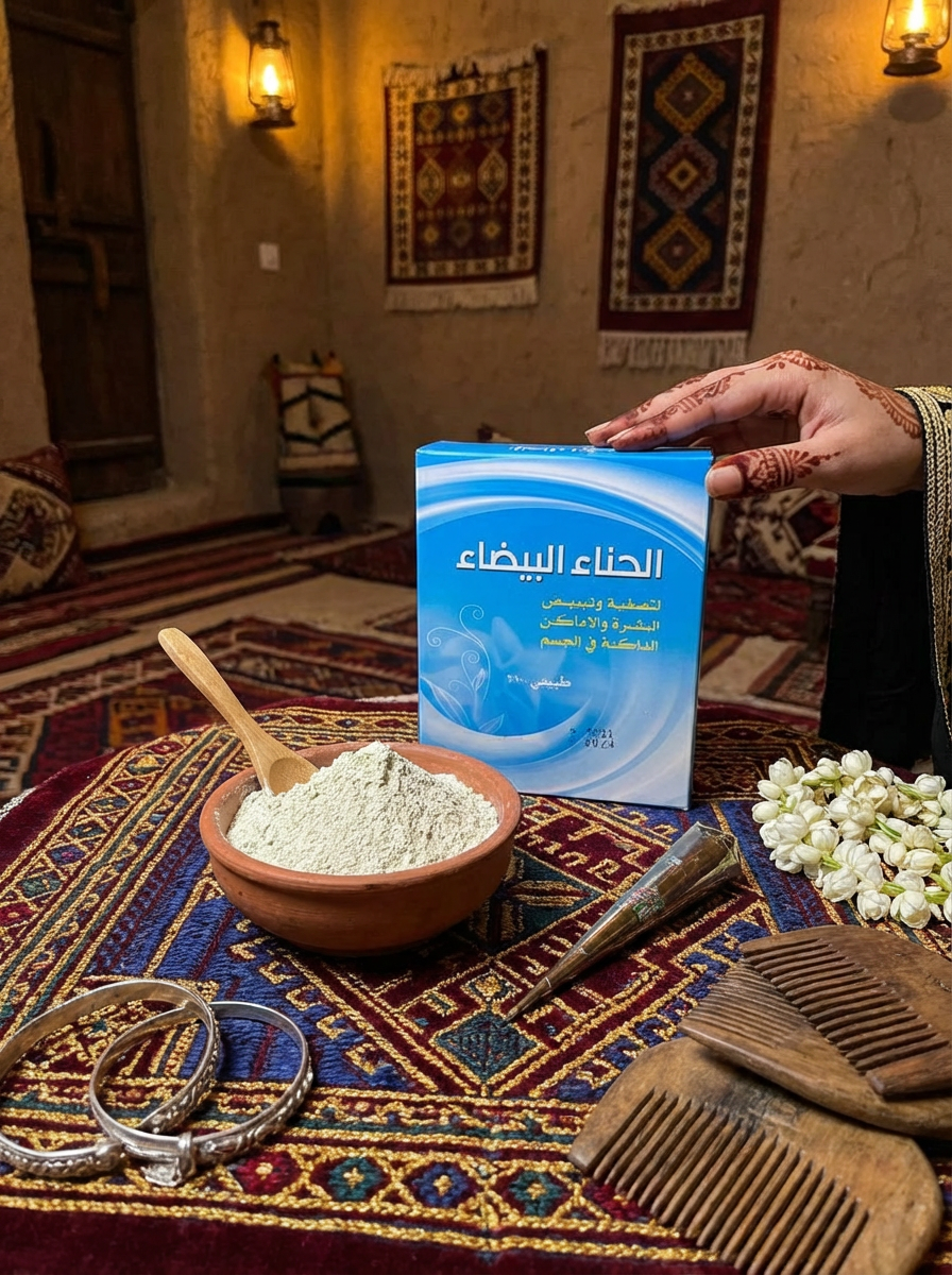 Poudre de henné blanche - henna - soin cosmétique pour la peau et le corps - الحناء البيضاء