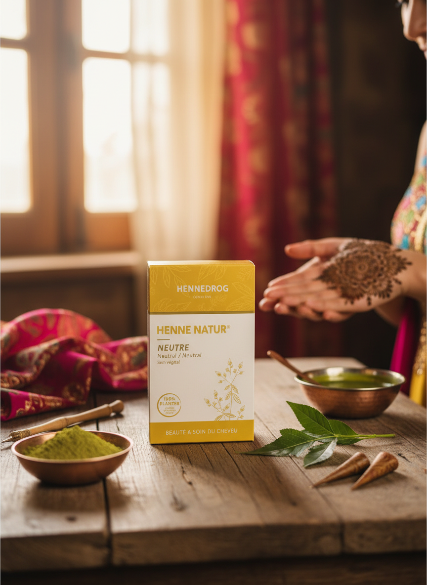 Henné neutre - non colorant - 90g - hennedrog - soin végétal 100% naturel henna