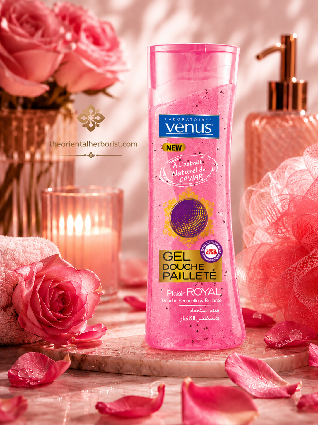 Gel Douche Pailleté Plaisir Royal Venus – Extrait Naturel de Caviar | Made in Algeria