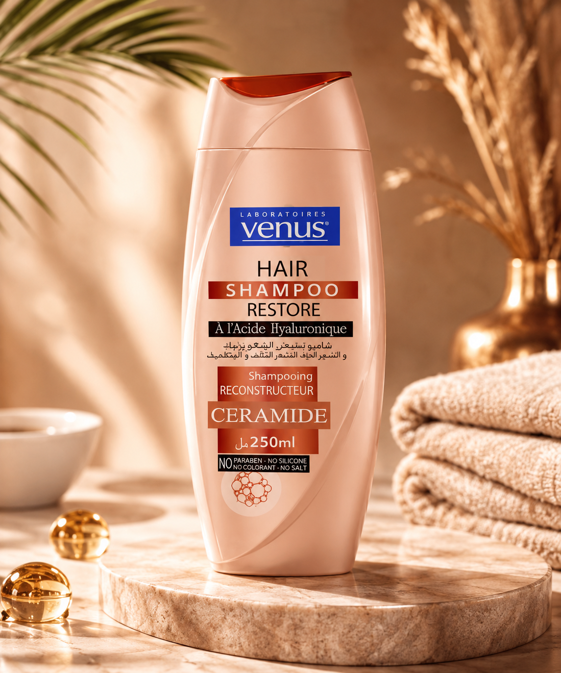 Shampoing Réparateur à l’Acide Hyaluronique & Céramide – SANS SILICONE NI PARABEN 250 ml