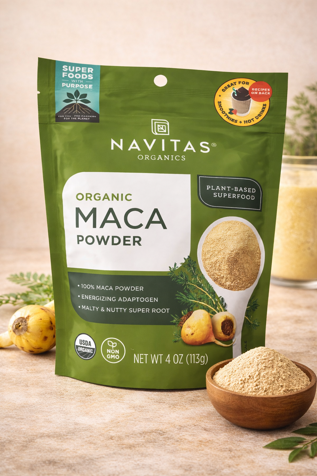 Biologische maca poeder - superfood - verbetert energie en uithoudingsvermogen - stimuleert libido en verhoogt vruchtbaarheid