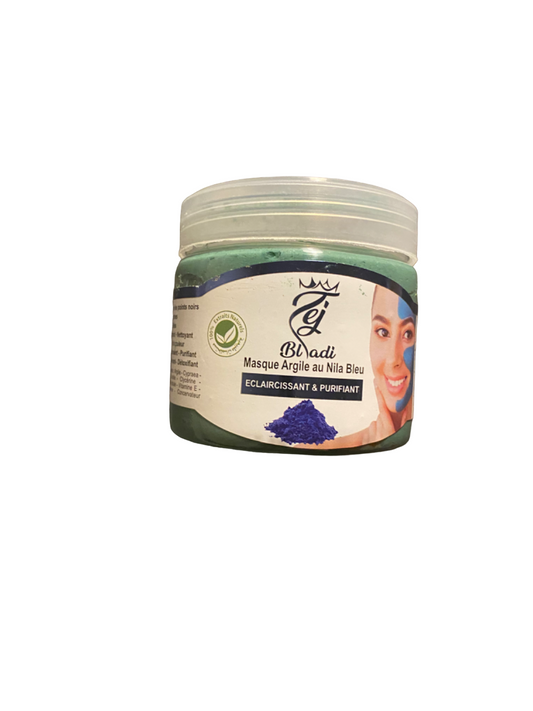Blaue Nila-Ton-Maske – 250 g – Indigo – aufhellend und reinigend – reinigende Peeling-Gesichtsmaske – 70 % Rabatt
