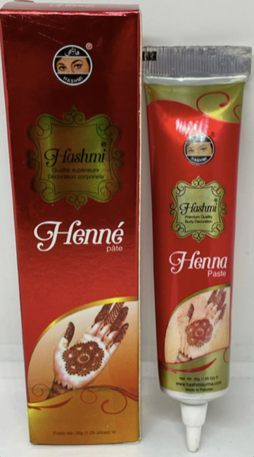 Henné mains en tube - marron ou rouge au choix - 30g - henna - cosmétique oriental