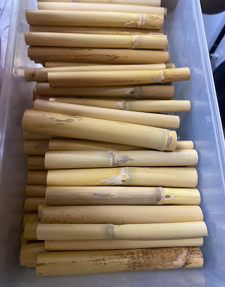 Tubes de bambou - 1 pièce - bamboo - rituels, rangement pour porte-bonheur