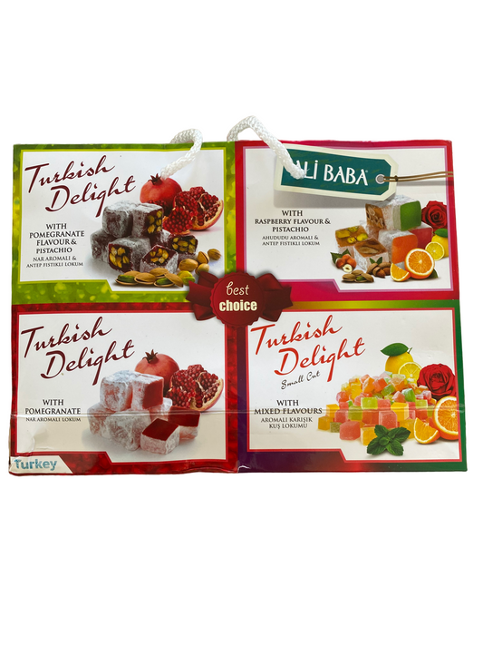Geschenkbox mit Halva und türkischen Köstlichkeiten – 2er-Set mit 4 Boxen – Kuchen, Süßigkeiten, orientalische Leckereien